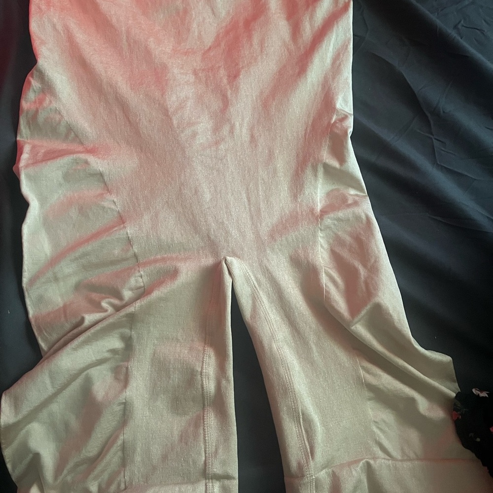 Joan Vass beige high waist long leg slimmer Garment
